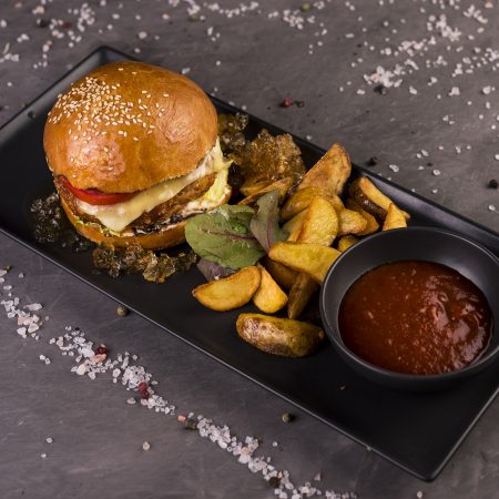 cordless Metal line hatch Cheddar Burger cu cartofi Wedges - 450gr - Bistro Point - Restaurant &  Servicii Catering